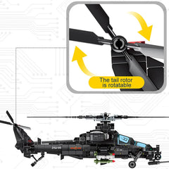Military Helicopter SWAT Armed Aircraft Gunship Bricks Toys