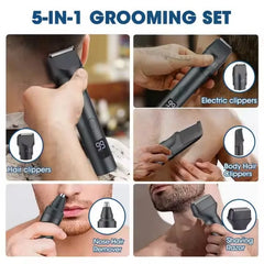 Body Beard Hair Trimmer for Men 5 IN 1 Rechargeable Cordless Electric