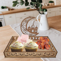 Eid Mubarak Wooden Food Tray Ramadan Decoration