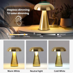 Mushroom Table Lamp Touch Lamps Rechargeable