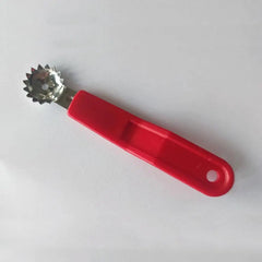 Using a fruit and vegetable corer, easily remove tomato stems and strawberry