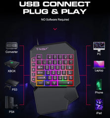 Gaming Keyboard Set One Hand Keyboard
