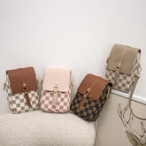Checkered mobile phone bag, personalized and stylish, one shoulder women's bag