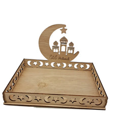 Eid Mubarak Wooden Food Tray Ramadan Decoration
