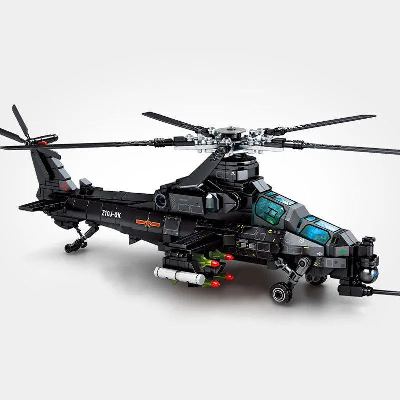 Military Helicopter SWAT Armed Aircraft Gunship Bricks Toys