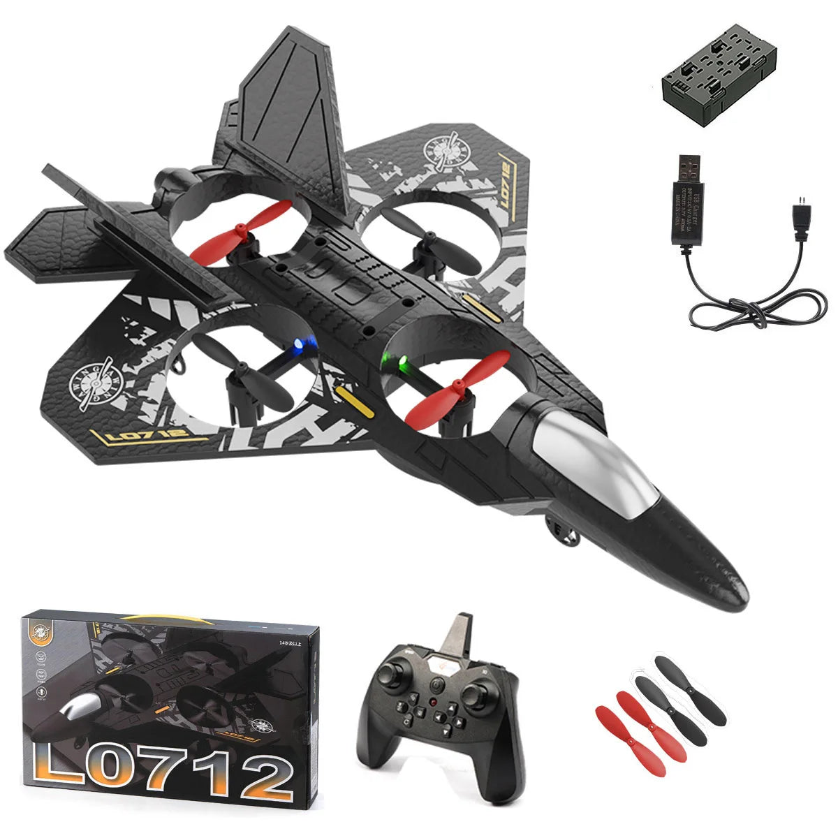 L0712 Remote Control Aircraft Gravity Sensing Aircraft Glider with Light