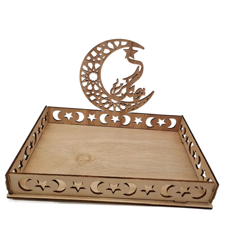 Eid Mubarak Wooden Food Tray Ramadan Decoration