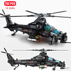 Military Helicopter SWAT Armed Aircraft Gunship Bricks Toys