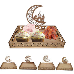 Eid Mubarak Wooden Food Tray Ramadan Decoration