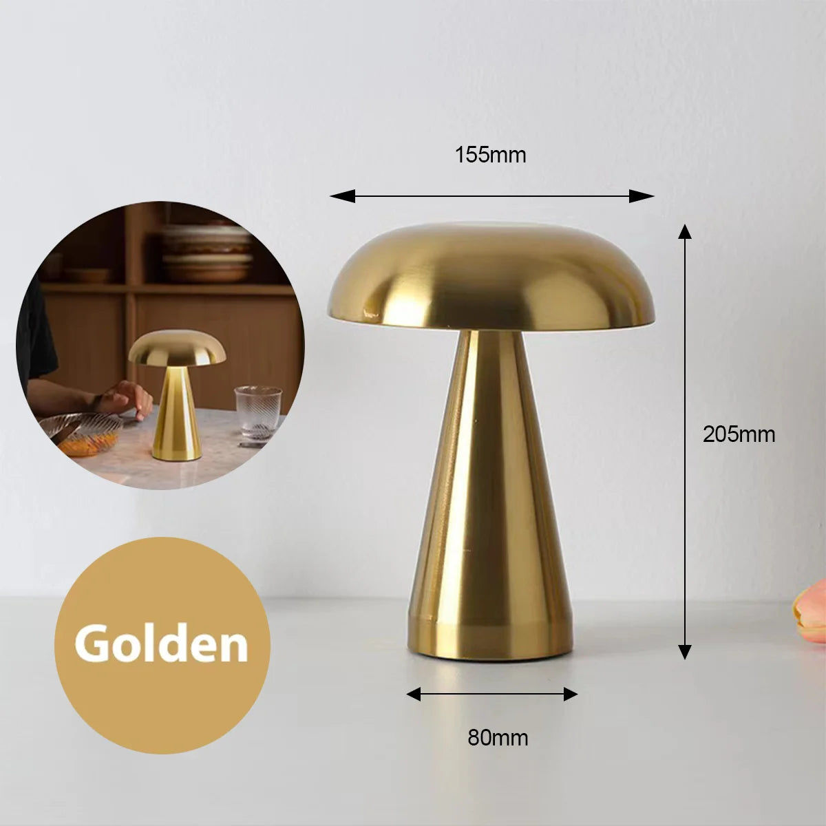 Mushroom Table Lamp Touch Lamps Rechargeable