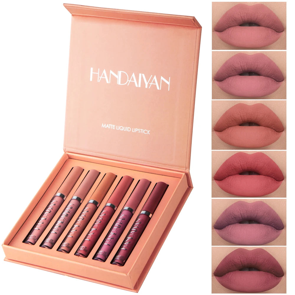 HANDAIYAN Set of 6 NonStick Cup Liquid lipstick , Long-Lasting Lip Gloss