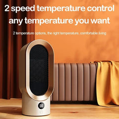 800W Portable Electric Heater Two-speed Temperature Adjustable PTC Ceramic Heater for Winter Bedroom Office Dormitory Heating
