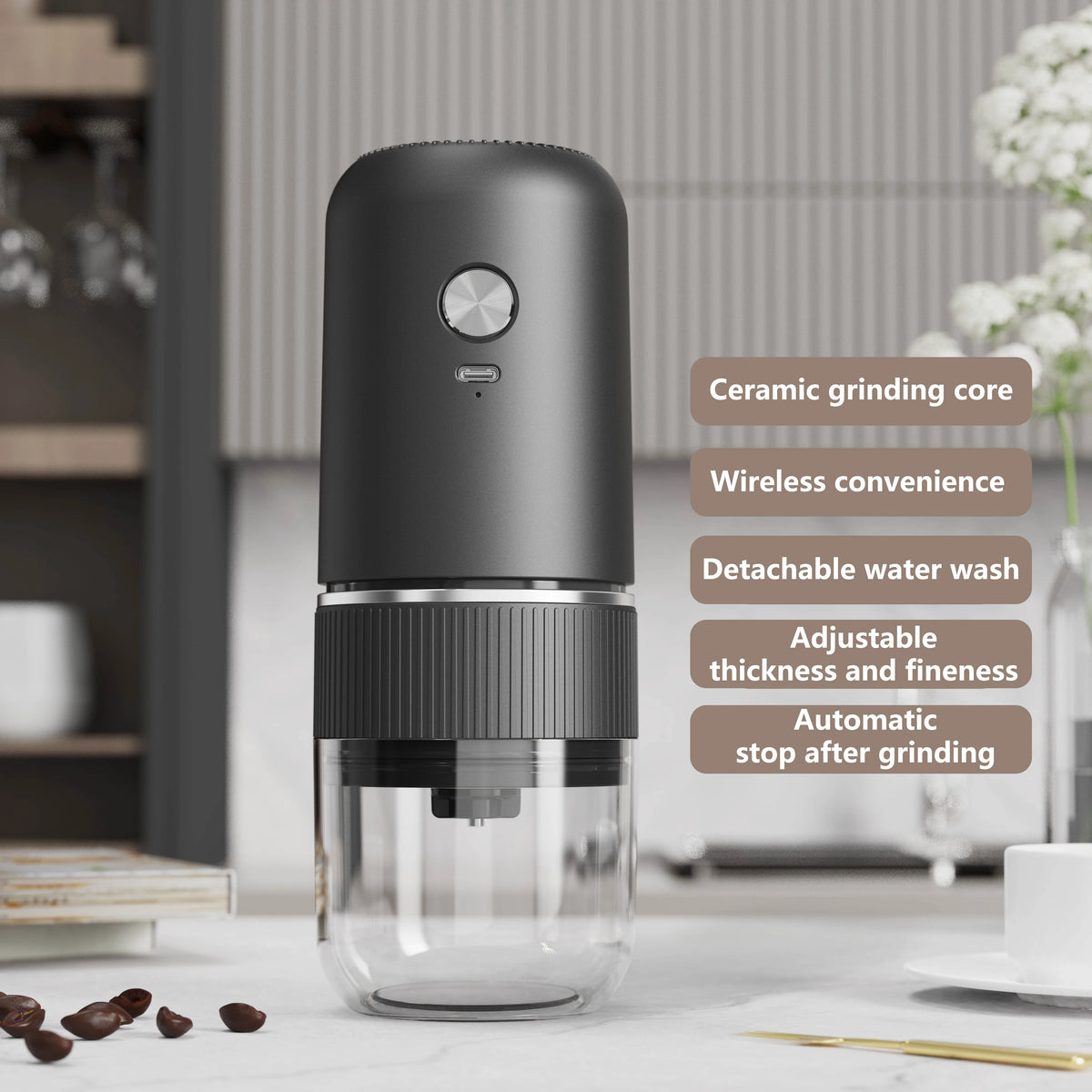 New Small Portable Electric Coffee Bean Grinder