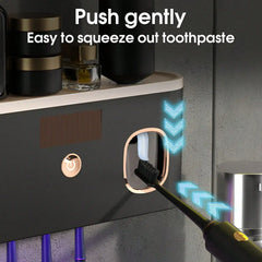 Smart Wall-Mounted UV 99% Sterile Multi-Position Toothbrush Holder