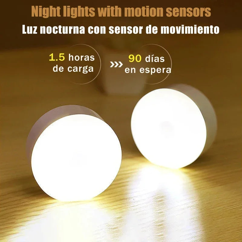 USB Rechargeable LED Night Light Motion Sensor Magnetic Wireless Lamp,
