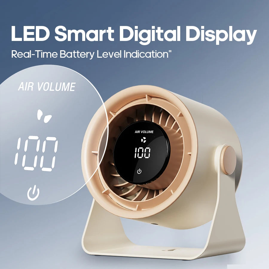 Portable Desktop Fan 100 Speed Angle Adjustable Cooling Fan