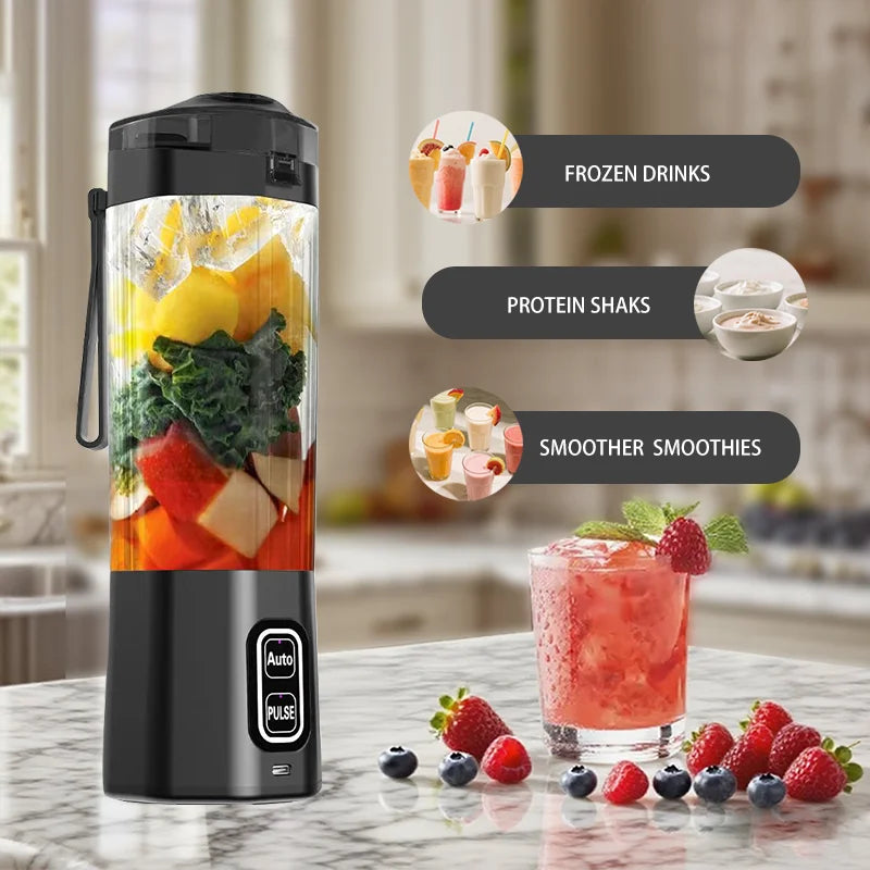 Portable Electric Juice Maker Blender 700ML USB Rechargeable Fruit Mixer