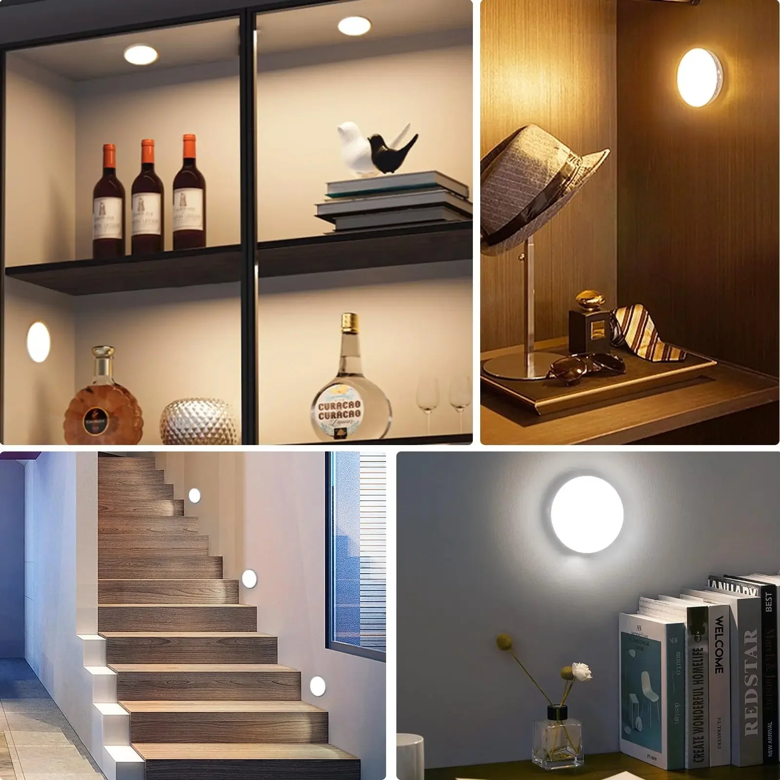 USB Rechargeable LED Night Light Motion Sensor Magnetic Wireless Lamp,