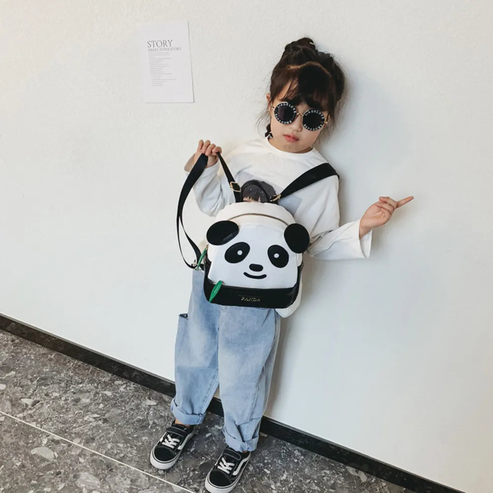 Cartoon Panda Pattern Small Backpack Adjustable Shoulder