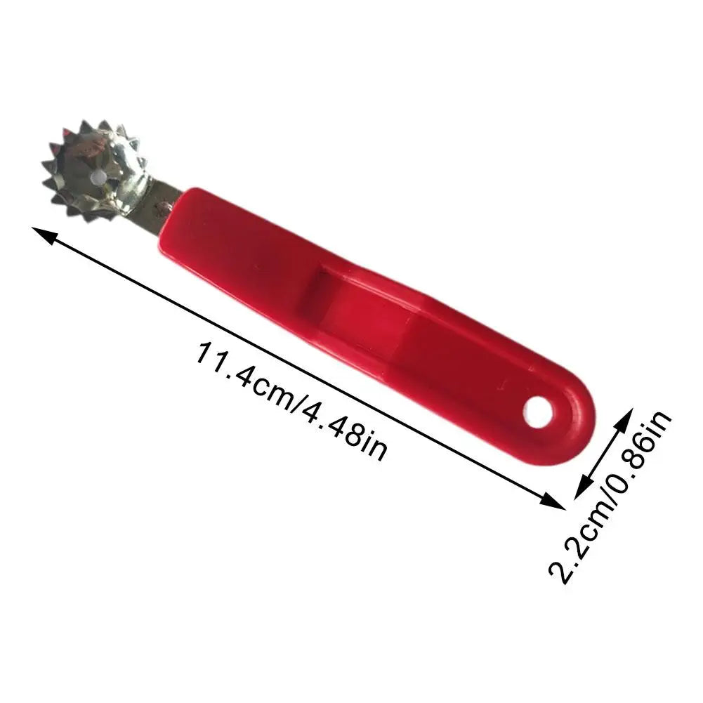 Using a fruit and vegetable corer, easily remove tomato stems and strawberry