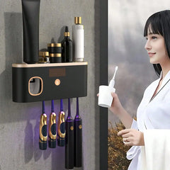Smart Wall-Mounted UV 99% Sterile Multi-Position Toothbrush Holder