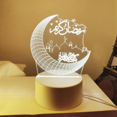 Eid Mubarak 3D LED Night Light 2026 Eid Party Holiday Decoration