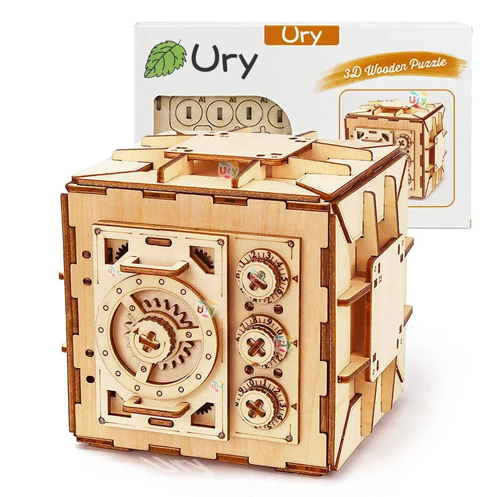 Robotime Rokr 123Pcs Treasure Box Creative 3D Wooden Puzzle Game Assembly Toys Chris Gift For Children Adults Teens Dropshipping