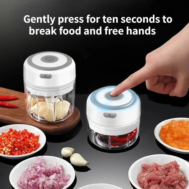 Mini Crusher Chopper USB Charging Garlic Mincer  Electric Garlic Chopper